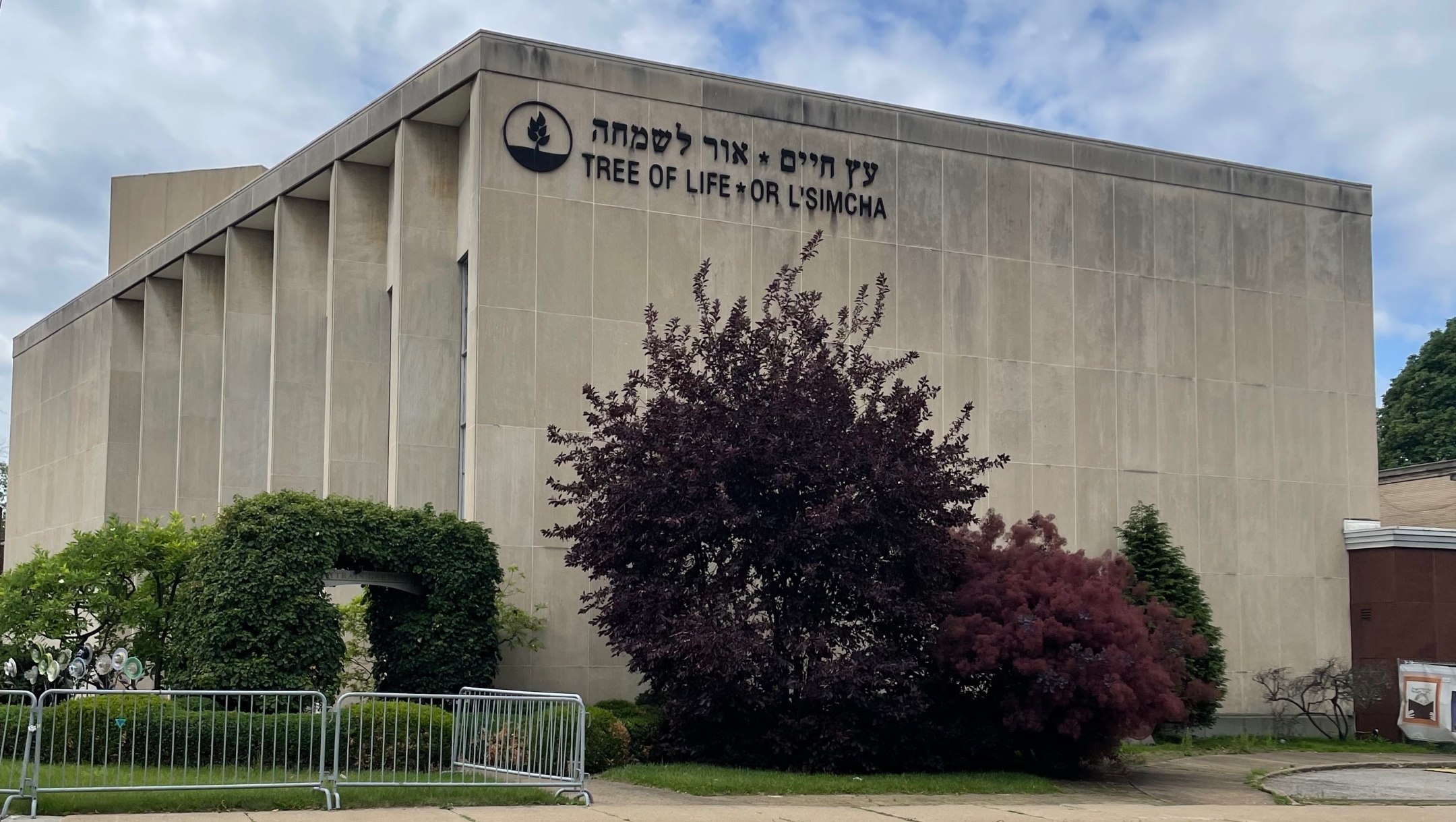 The Tree of Life synagogue in Pittsburgh, June 26, 2023. (Ron Kampeas)